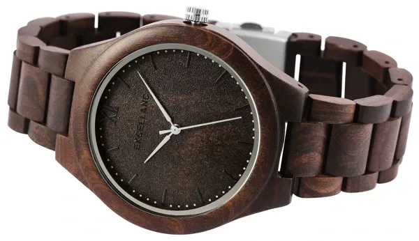 Excellanc Herrenarmbanduhr aus schwarzem Sandelhol